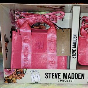 STEVE MADDEN ELECTRIC PINK 2 PIECE MICRO-MINI PURSE SET